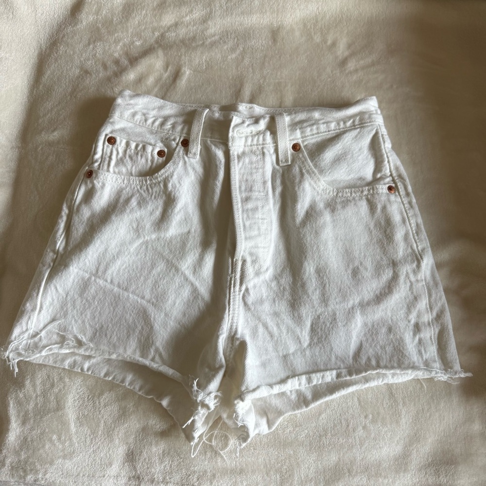 White Jean Shorts